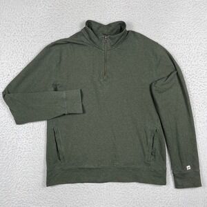 Pact Quarter Zip Pullover Mens Large Olive Green Organic Cotton Sustainable